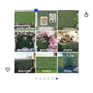 Grass Wall Panels, 10"x 10"(20pcs) Indoor Outdoor Plant Wall Decor/ Backdrop